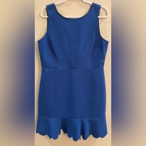 J Crew size 14 blue scalloped hem dress